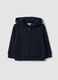 Sweatshirt azul com capuz em puro algod&atilde;o org&acirc;nico, corte regular para beb&eacute; menino_0