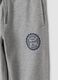 Grey cotton and viscose blend joggers with contrast print for boys_3