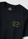 Schwarzes T-Shirt mit Print aus reiner Baumwolle, Regular Fit_5