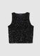 Black regular fit tank top with sequins_4