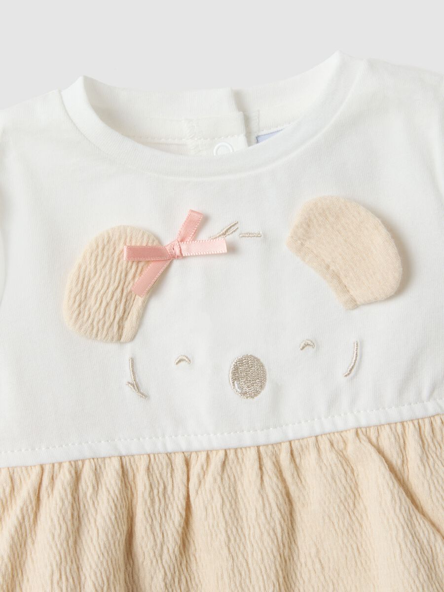 Newborn pure cotton multicolour bodysuit with embroidery_2