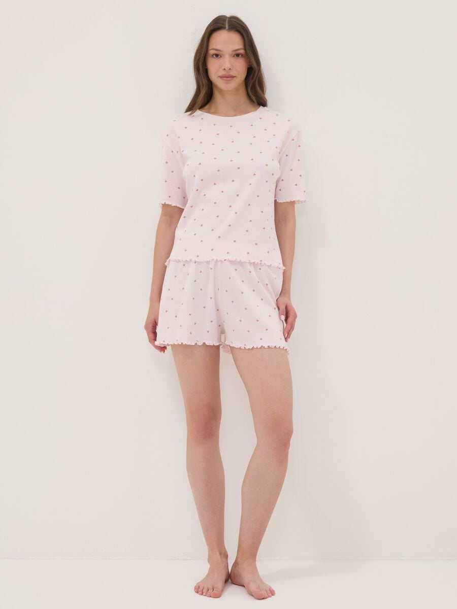 Pink organic cotton heart-print pyjamas_0