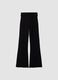 Leggings neri flare fit in puro cotone a costine_0
