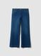 Blue denim bootcut jeans in stretch cotton and viscose_0