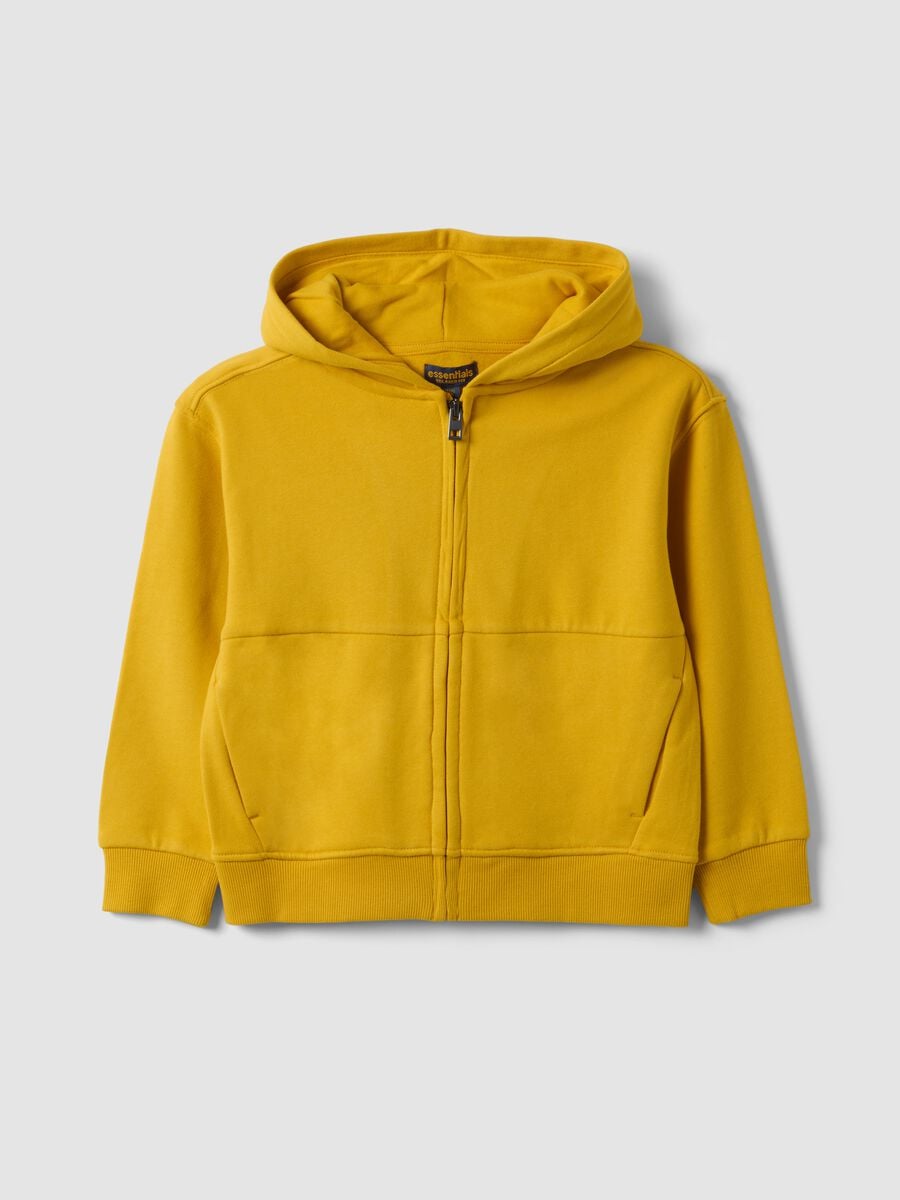 Yellow relaxed-fit hoodie in 100% organic cotton_0