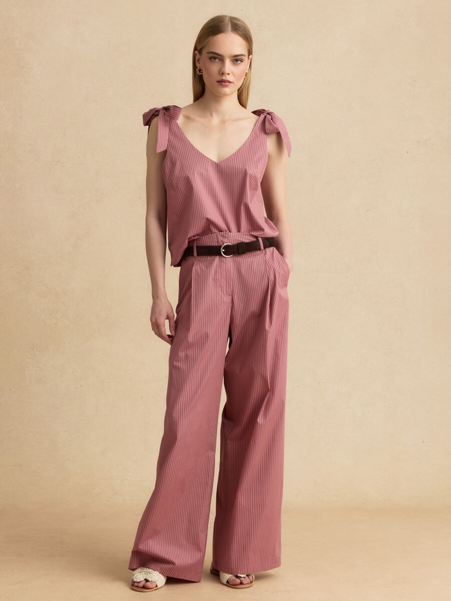 Rosa Bluse aus Stretch-Baumwolle mit gebundenen Tr&auml;gern_2