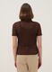 Brown regular fit short sleeve polo with mesh texture_1