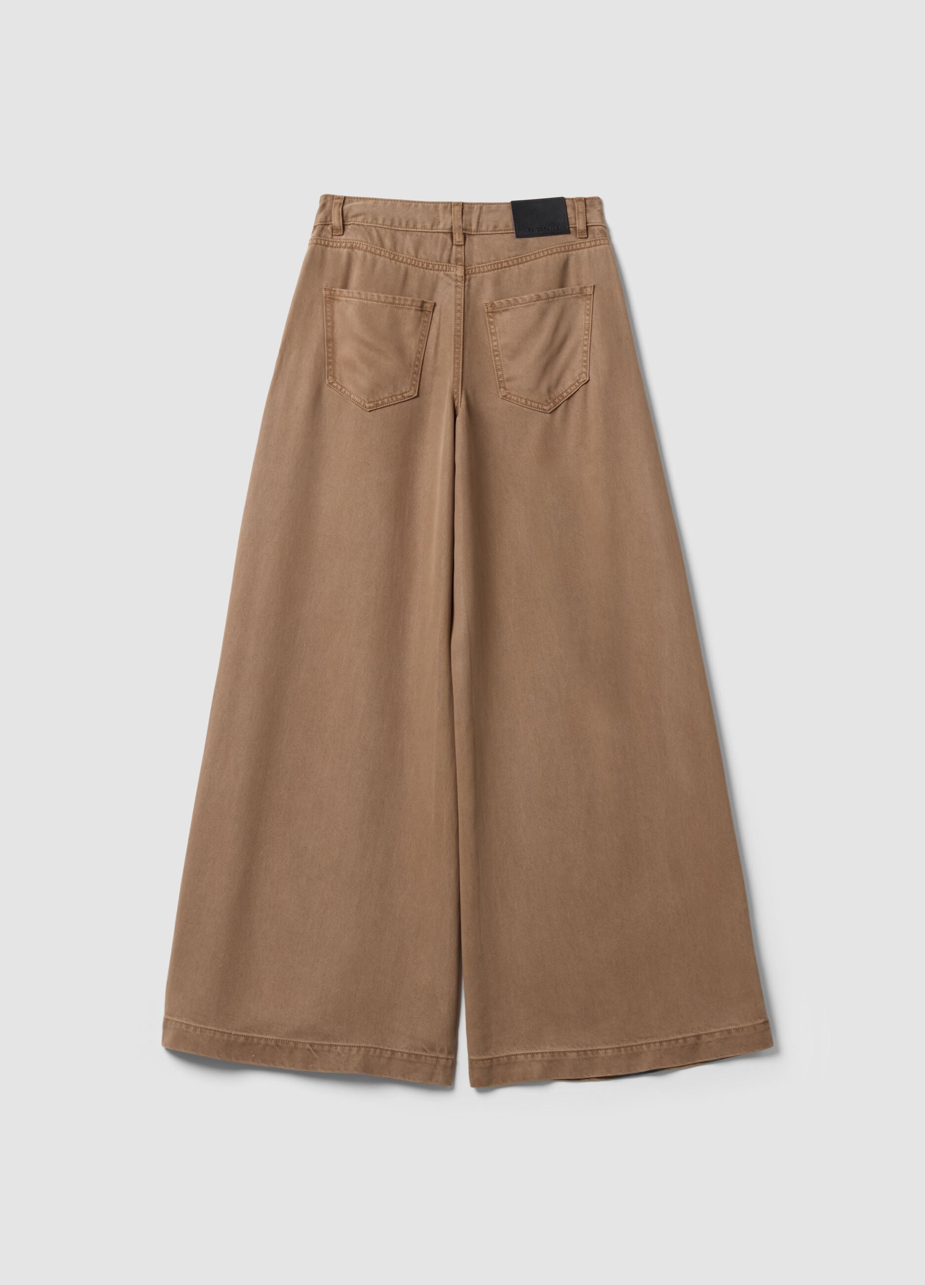 Brown wide-leg jeans in pure lyocell
