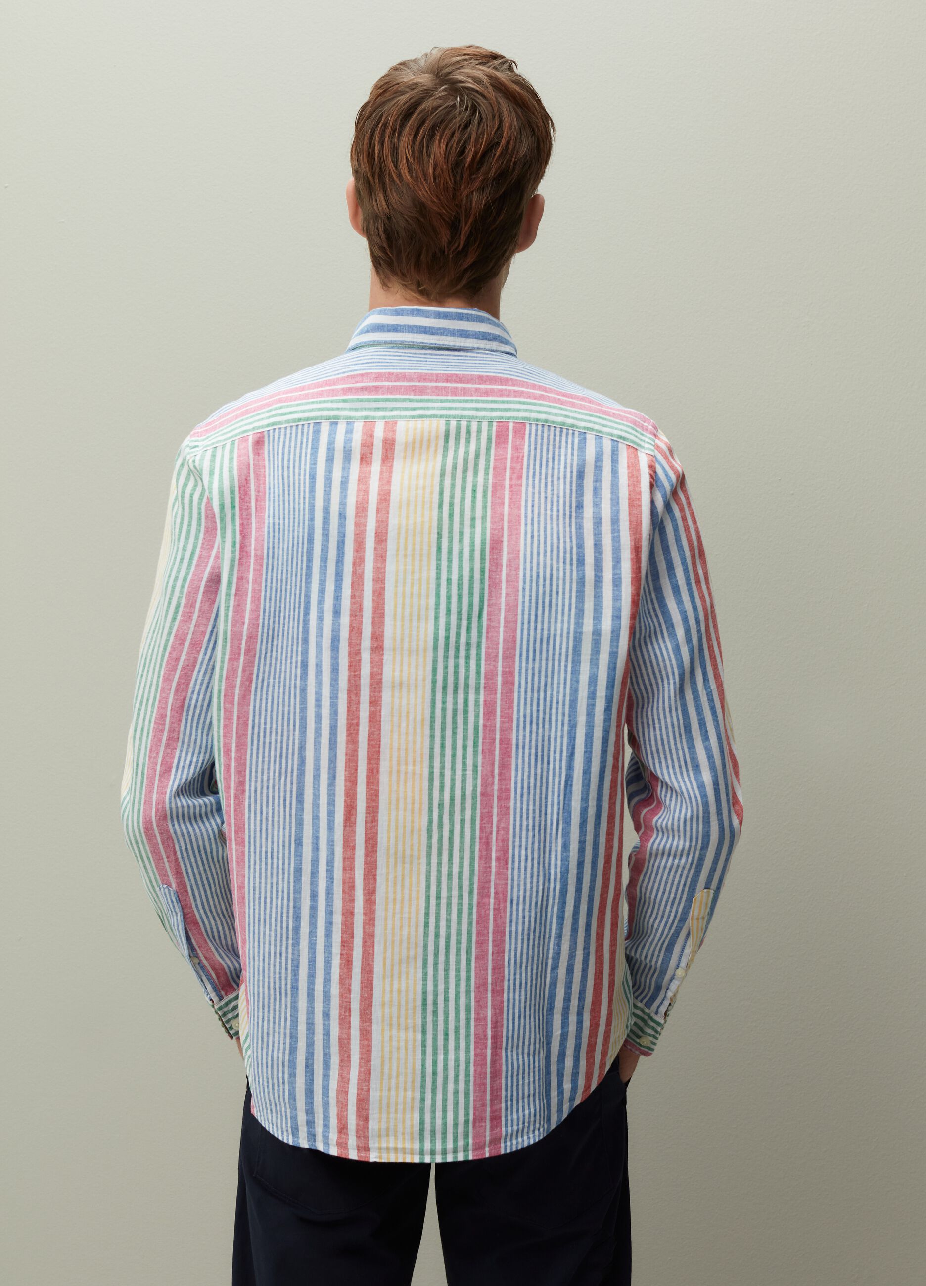 Camicia regular fit righe multicolor