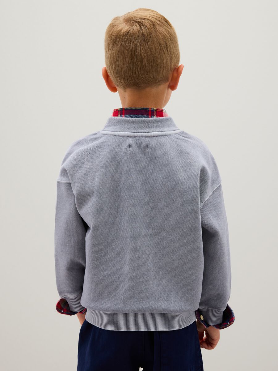 Grey regular fit pure cotton children's sweatshirt_1