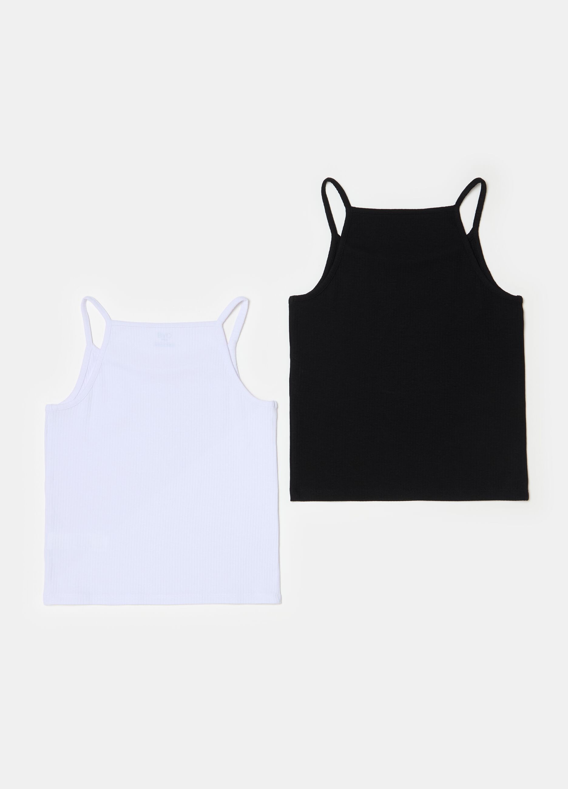 Two-pack ribbed organic cotton vests
