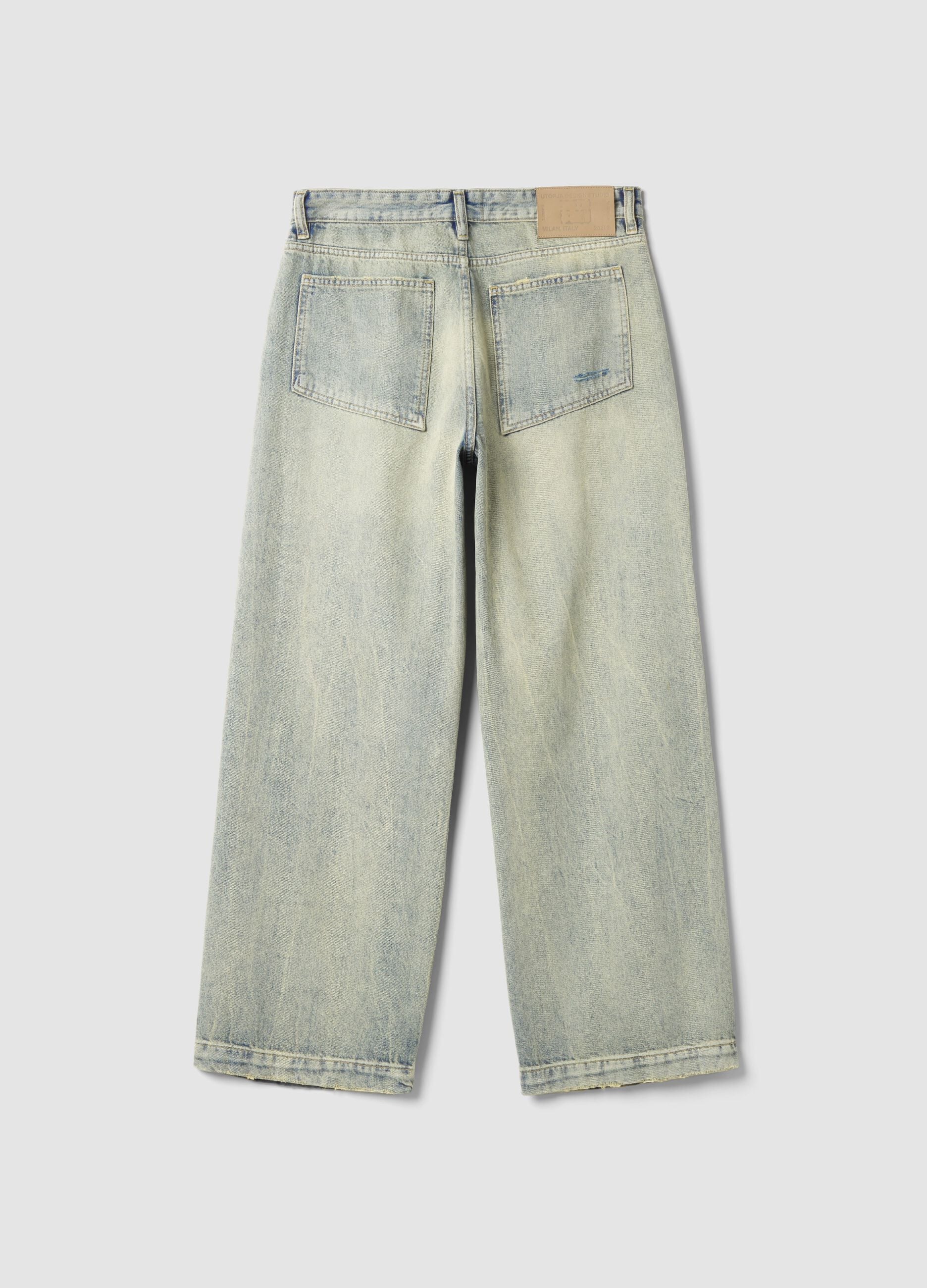 Vintage Wide-Leg Denim in Hellblau
