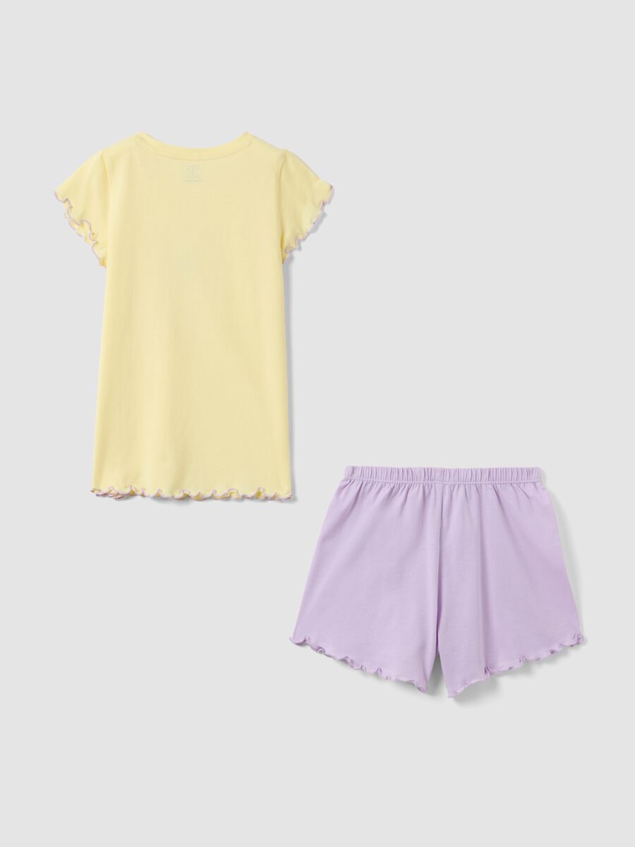 Girls' regular fit multi-coloured pure cotton short pyjamas_1
