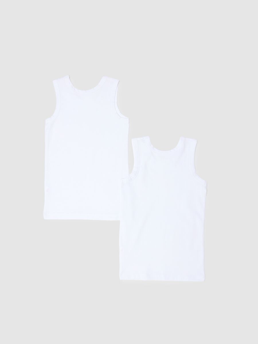 Double pack de d&eacute;bardeurs en coton stretch blanc pour gar&ccedil;ons, coupe regular_1