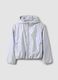 Grey hooded rain jacket with zip for girls_4