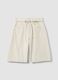 White pure cotton Bermuda shorts_4