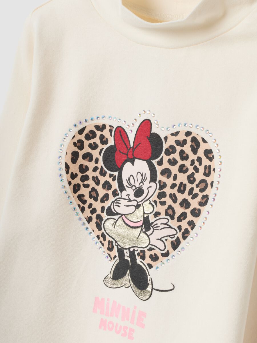 Wei&szlig;es T-Shirt aus Stretch-Baumwolle mit Minnie-Print_2