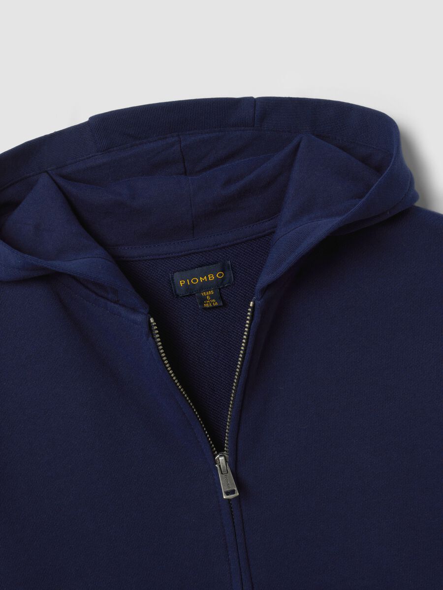 Blue pure cotton hoodie with regular fit for boys_1