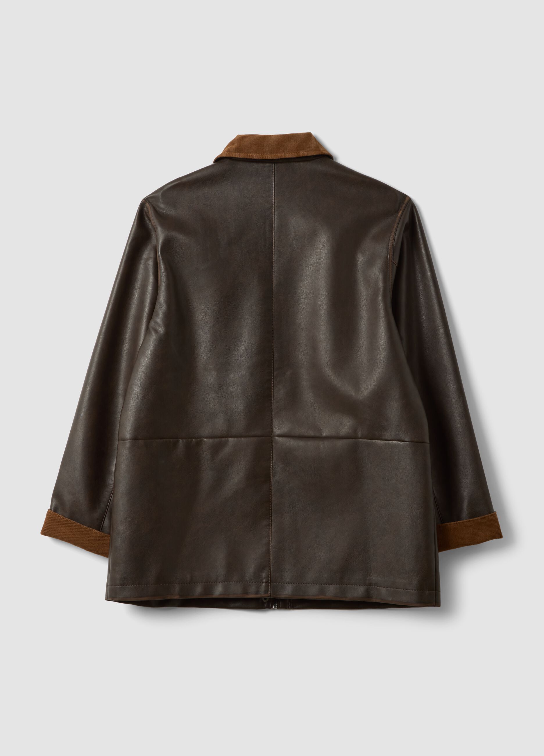 Brown regular-fit viscose-blend jacket
