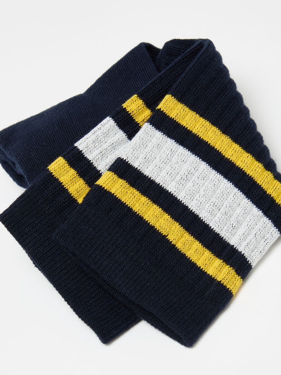 Cotton socks with striped detail_1