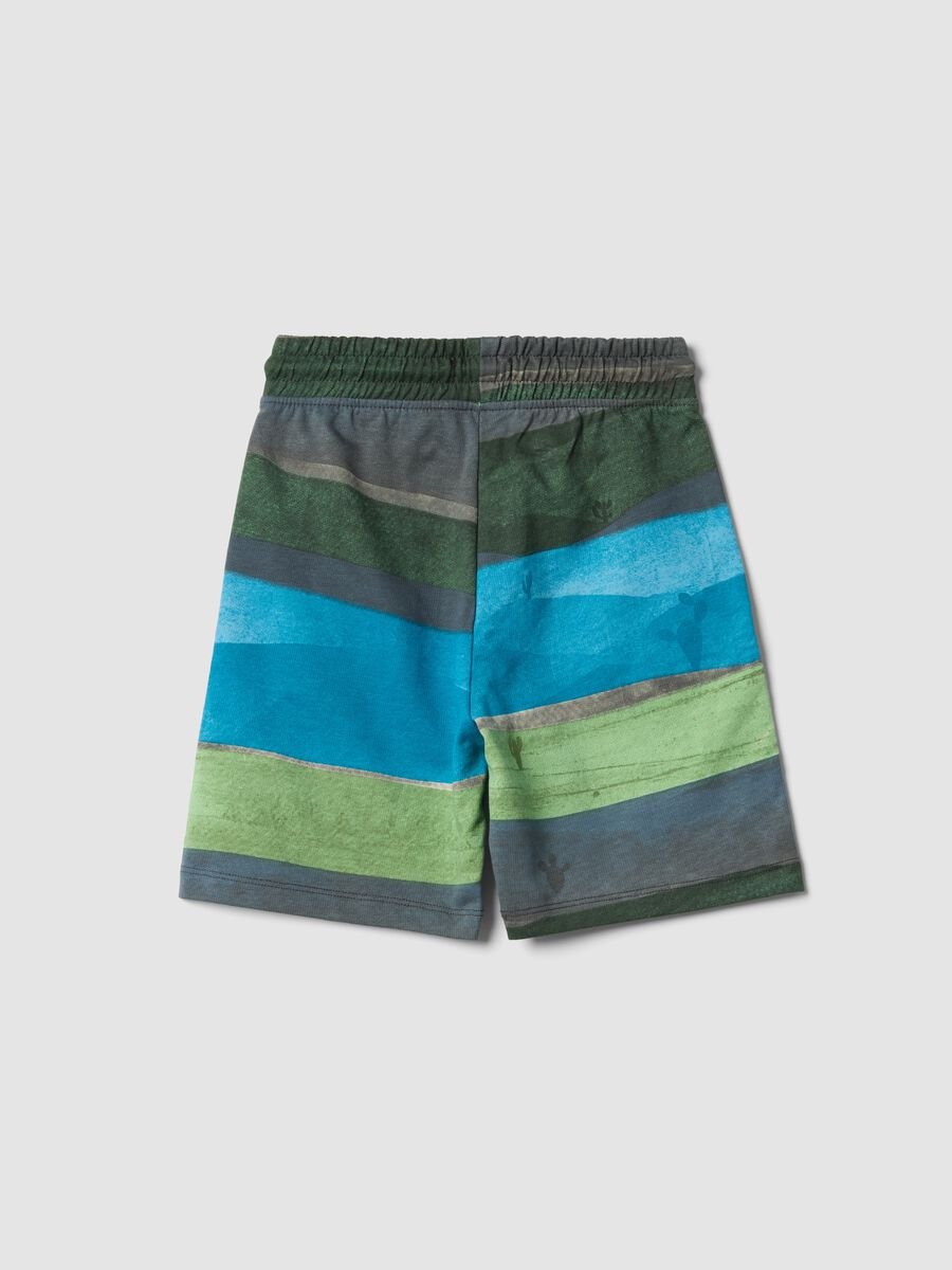 Multicoloured striped pure cotton shorts for boys_1