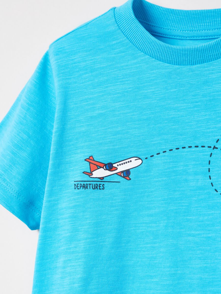 Cotton T-shirt with plane print_2