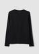 Schwarzes Shirt aus Bio-Stretch-Baumwolle mit Rundhalsausschnitt_6