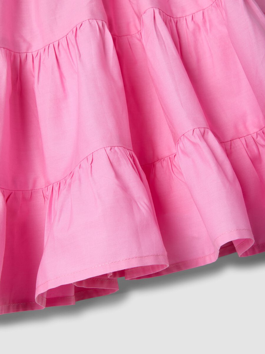 &Auml;rmelloses rosa M&auml;dchenkleid aus reiner Baumwolle mit Volant_3