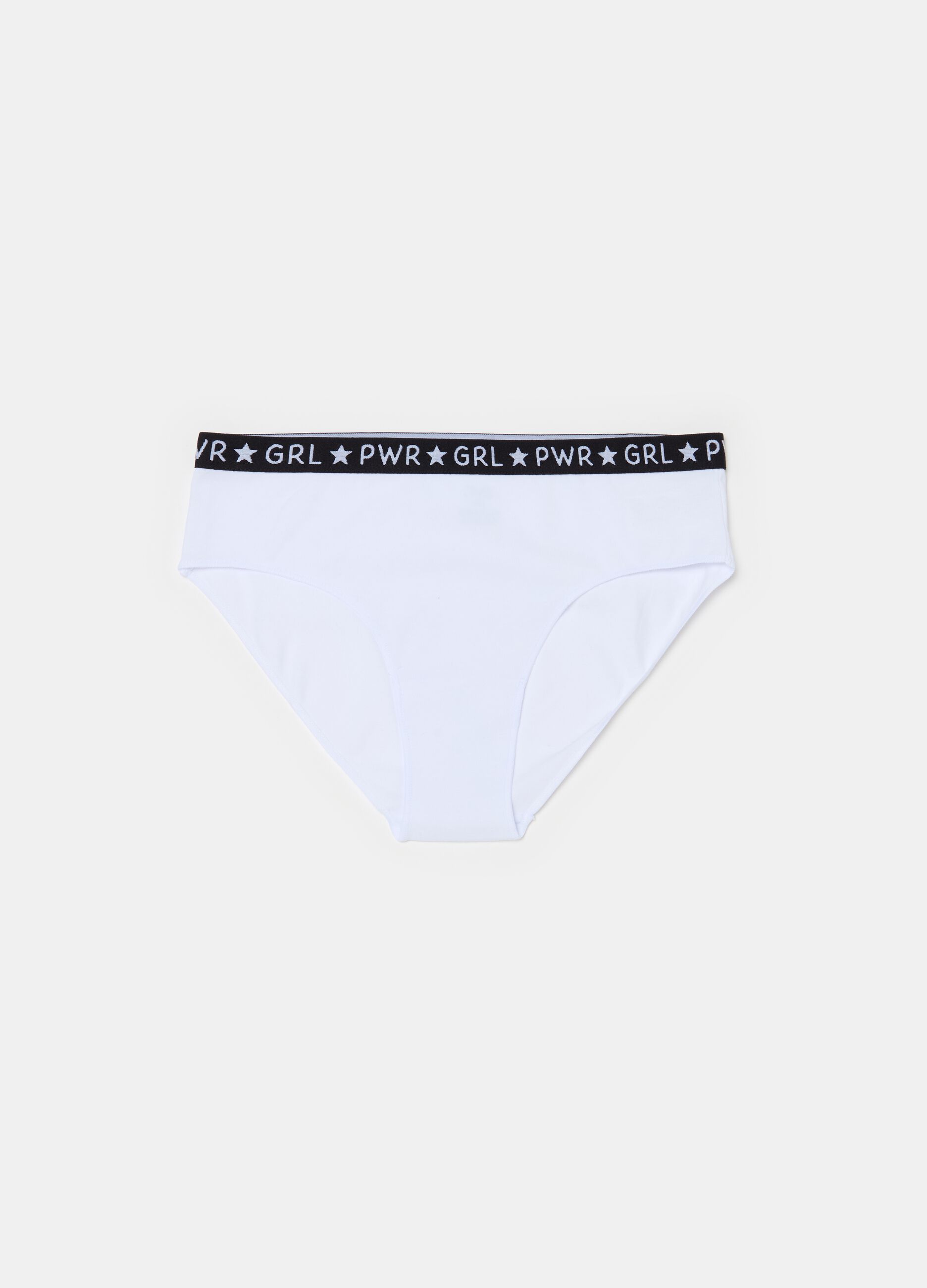 Organic cotton briefs with lettering