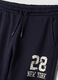 Jogger blu in puro cotone stile college regular fit_2