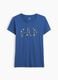 Navyblaues T-Shirt aus reiner Baumwolle mit floralem GAP-Logo_3