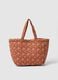 Multicolour pure cotton beach bag with floral pattern_1