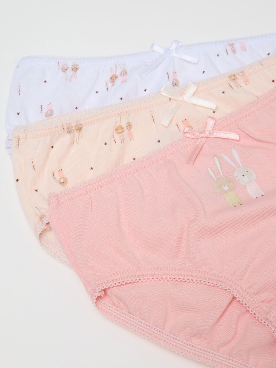 Multicolored pure cotton girl briefs set_3