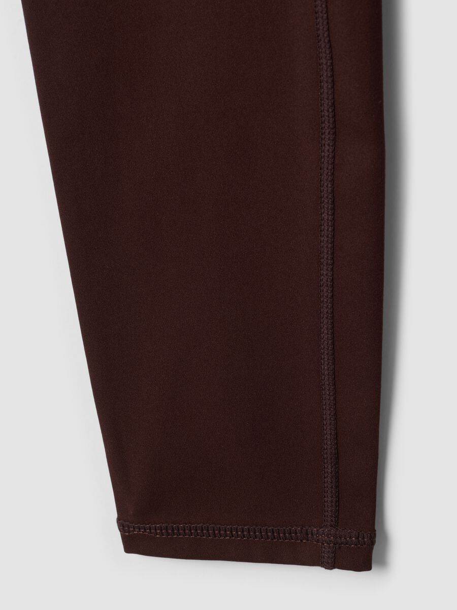 Brown high-waisted stretch leggings_8