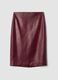 Red midi skirt in pure viscose with embossed print_4