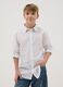 Boy's regular fit white linen cotton blend shirt_0