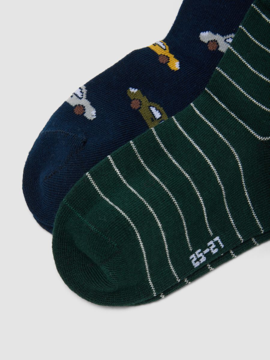 3-pack of multicolour short socks in stretch organic cotton with pattern_1