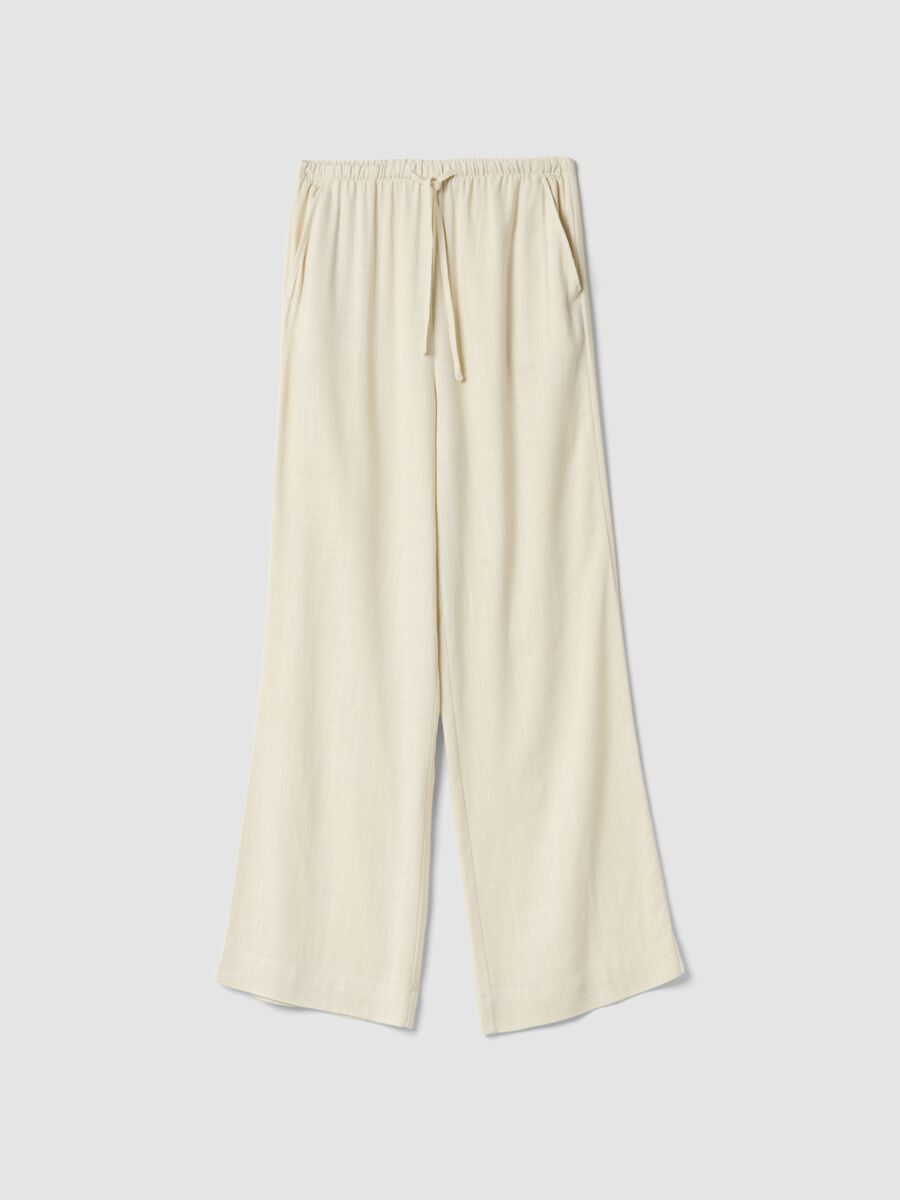 Beige viscose and linen-blend relaxed-fit jogger trousers_4