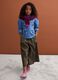 Green wide-leg jogger trousers in cotton and lyocell blend for girls_1