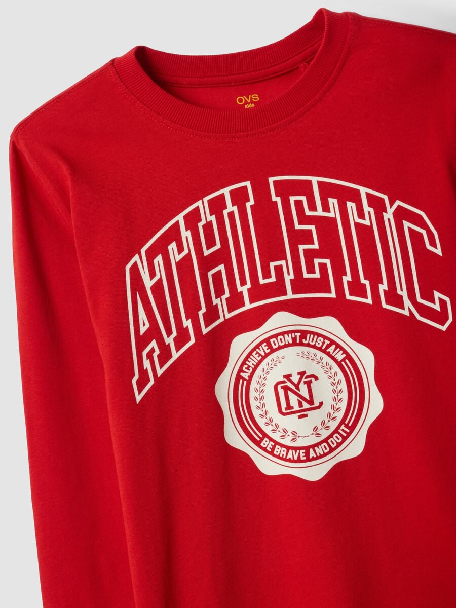 Red organic cotton graphic-print T-shirt for boys_4