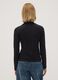 Schwarzes Shirt aus elastischer Viskose mit Stehkragen, Regular Fit_3