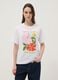 White pure cotton T-shirt with floral print, regular fit_2