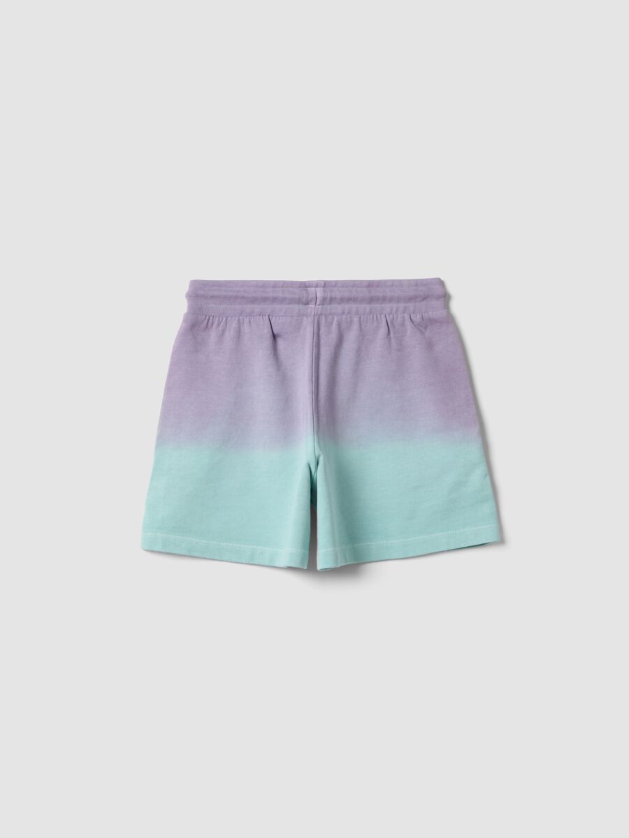 Short viola in puro cotone con sfumatura per ragazza relaxed fit_1