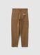 Boys' brown stretch cotton relaxed fit trousers_4