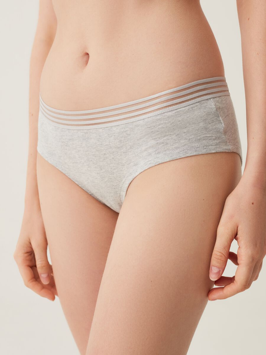Two-pair pack French knickers with striped trims_3