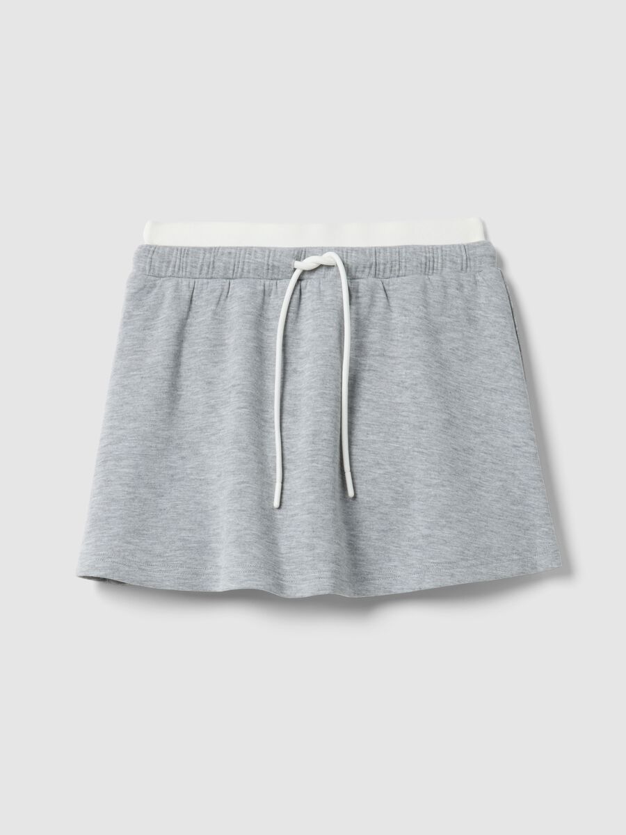 Grey regular fit miniskirt with elasticated waist_4