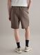 Brown regular fit stretch cotton blend shorts_2