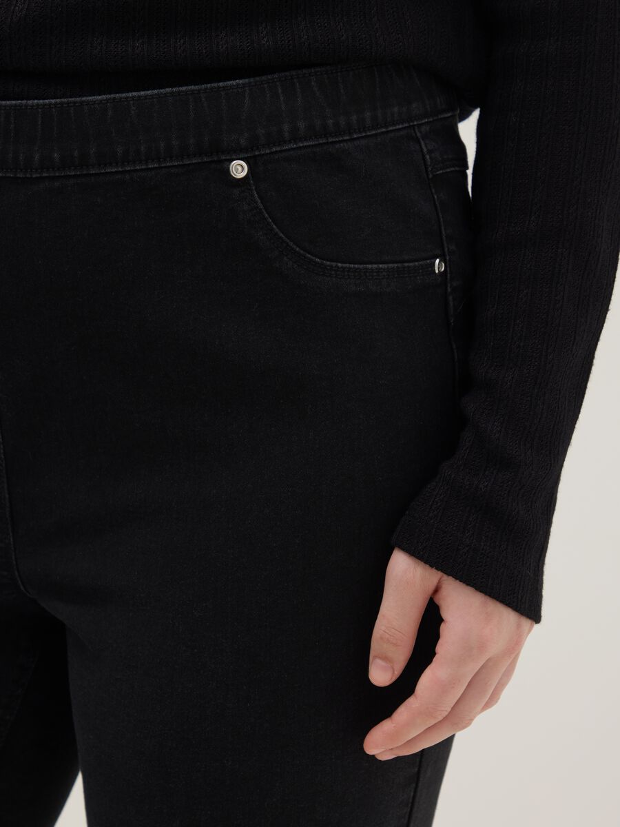 Black Stretch Cotton Skinny Fit Trousers_3