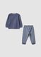 Purple organic cotton pyjamas with striped top and trousers for baby and toddler_1