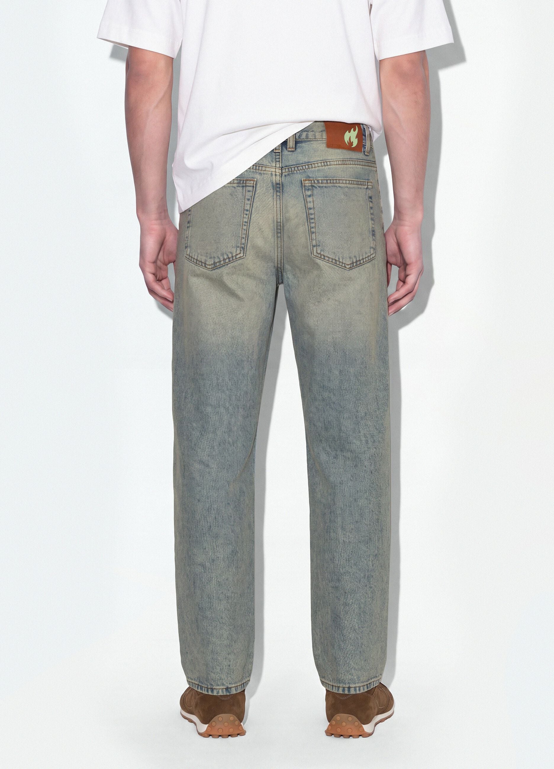Jeans de ganga azul-claro em algod&atilde;o puro, loose fit